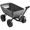 image:imageVEVOR 10 CuFt 1200LBS Poly Garden Cart Dump Wagon Heavy Duty Wheelbarrow with Convertible Handle and 13 Flat Free Tires Outdoor Yard Wagon ATV Trailer Dump Cart Tow Behind for Lawn Mower TractorDarkgrey