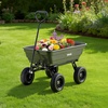 image:imageVEVOR 10 CuFt 1200LBS Poly Garden Cart Dump Wagon Heavy Duty Wheelbarrow with Convertible Handle and 13 Flat Free Tires Outdoor Yard Wagon ATV Trailer Dump Cart Tow Behind for Lawn Mower TractorDarkgrey
