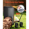 image:imageVEVOR 10 CuFt 1200LBS Poly Garden Cart Dump Wagon Heavy Duty Wheelbarrow with Convertible Handle and 13 Flat Free Tires Outdoor Yard Wagon ATV Trailer Dump Cart Tow Behind for Lawn Mower TractorDarkgrey