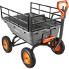 image:imageVEVOR 10 CuFt 1200LBS Poly Garden Cart Dump Wagon Heavy Duty Wheelbarrow with Convertible Handle and 13 Flat Free Tires Outdoor Yard Wagon ATV Trailer Dump Cart Tow Behind for Lawn Mower TractorGrey01
