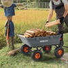 image:imageVEVOR 10 CuFt 1200LBS Poly Garden Cart Dump Wagon Heavy Duty Wheelbarrow with Convertible Handle and 13 Flat Free Tires Outdoor Yard Wagon ATV Trailer Dump Cart Tow Behind for Lawn Mower TractorGray