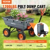 image:imageVEVOR 10 CuFt 1200LBS Poly Garden Cart Dump Wagon Heavy Duty Wheelbarrow with Convertible Handle and 13 Flat Free Tires Outdoor Yard Wagon ATV Trailer Dump Cart Tow Behind for Lawn Mower TractorGray