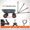image:imageVEVOR 10 CuFt 1200LBS Poly Garden Cart Dump Wagon Heavy Duty Wheelbarrow with Convertible Handle and 13 Flat Free Tires Outdoor Yard Wagon ATV Trailer Dump Cart Tow Behind for Lawn Mower TractorGray