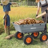 image:imageVEVOR 10 CuFt 1200LBS Poly Garden Cart Dump Wagon Heavy Duty Wheelbarrow with Convertible Handle and 13 Flat Free Tires Outdoor Yard Wagon ATV Trailer Dump Cart Tow Behind for Lawn Mower TractorGray