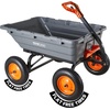 image:imageVEVOR 10 CuFt 1200LBS Poly Garden Cart Dump Wagon Heavy Duty Wheelbarrow with Convertible Handle and 13 Flat Free Tires Outdoor Yard Wagon ATV Trailer Dump Cart Tow Behind for Lawn Mower TractorGray