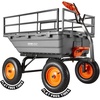 image:imageVEVOR 10 CuFt 1200LBS Poly Garden Cart Dump Wagon Heavy Duty Wheelbarrow with Convertible Handle and 13 Flat Free Tires Outdoor Yard Wagon ATV Trailer Dump Cart Tow Behind for Lawn Mower TractorGrey01