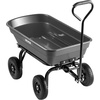 image:imageVEVOR 10 CuFt 1200LBS Poly Garden Cart Dump Wagon Heavy Duty Wheelbarrow with Convertible Handle and 13 Flat Free Tires Outdoor Yard Wagon ATV Trailer Dump Cart Tow Behind for Lawn Mower TractorDarkgrey