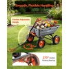 image:imageVEVOR 10 CuFt 1200LBS Poly Garden Cart Dump Wagon Heavy Duty Wheelbarrow with Convertible Handle and 13 Flat Free Tires Outdoor Yard Wagon ATV Trailer Dump Cart Tow Behind for Lawn Mower TractorGray