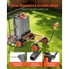 image:imageVEVOR 10 CuFt 1200LBS Poly Garden Cart Dump Wagon Heavy Duty Wheelbarrow with Convertible Handle and 13 Flat Free Tires Outdoor Yard Wagon ATV Trailer Dump Cart Tow Behind for Lawn Mower TractorGrey01