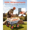 image:imageVEVOR 10 CuFt 1200LBS Poly Garden Cart Dump Wagon Heavy Duty Wheelbarrow with Convertible Handle and 13 Flat Free Tires Outdoor Yard Wagon ATV Trailer Dump Cart Tow Behind for Lawn Mower TractorGray