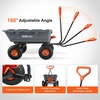 image:imageVEVOR 10 CuFt 1200LBS Poly Garden Cart Dump Wagon Heavy Duty Wheelbarrow with Convertible Handle and 13 Flat Free Tires Outdoor Yard Wagon ATV Trailer Dump Cart Tow Behind for Lawn Mower TractorGray