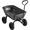 image:imageVEVOR 10 CuFt 1200LBS Poly Garden Cart Dump Wagon Heavy Duty Wheelbarrow with Convertible Handle and 13 Flat Free Tires Outdoor Yard Wagon ATV Trailer Dump Cart Tow Behind for Lawn Mower TractorDarkgrey