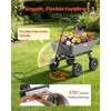 image:imageVEVOR 10 CuFt 1200LBS Poly Garden Cart Dump Wagon Heavy Duty Wheelbarrow with Convertible Handle and 13 Flat Free Tires Outdoor Yard Wagon ATV Trailer Dump Cart Tow Behind for Lawn Mower TractorDarkgrey
