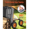 image:imageVEVOR 10 CuFt 1200LBS Poly Garden Cart Dump Wagon Heavy Duty Wheelbarrow with Convertible Handle and 13 Flat Free Tires Outdoor Yard Wagon ATV Trailer Dump Cart Tow Behind for Lawn Mower TractorGrey01