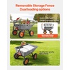 image:imageVEVOR 10 CuFt 1200LBS Poly Garden Cart Dump Wagon Heavy Duty Wheelbarrow with Convertible Handle and 13 Flat Free Tires Outdoor Yard Wagon ATV Trailer Dump Cart Tow Behind for Lawn Mower TractorGrey01