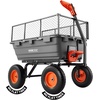 image:imageVEVOR 10 CuFt 1200LBS Poly Garden Cart Dump Wagon Heavy Duty Wheelbarrow with Convertible Handle and 13 Flat Free Tires Outdoor Yard Wagon ATV Trailer Dump Cart Tow Behind for Lawn Mower TractorGrey01