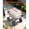 image:imageVEVOR 10 CuFt 1200LBS Poly Garden Cart Dump Wagon Heavy Duty Wheelbarrow with Convertible Handle and 13 Flat Free Tires Outdoor Yard Wagon ATV Trailer Dump Cart Tow Behind for Lawn Mower TractorDarkgrey