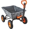image:imageVEVOR 10 CuFt 1200LBS Poly Garden Cart Dump Wagon Heavy Duty Wheelbarrow with Convertible Handle and 13 Flat Free Tires Outdoor Yard Wagon ATV Trailer Dump Cart Tow Behind for Lawn Mower TractorGray