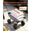 image:imageVEVOR 10 CuFt 1200LBS Poly Garden Cart Dump Wagon Heavy Duty Wheelbarrow with Convertible Handle and 13 Flat Free Tires Outdoor Yard Wagon ATV Trailer Dump Cart Tow Behind for Lawn Mower TractorDarkgrey