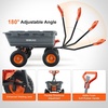 image:imageVEVOR 10 CuFt 1200LBS Poly Garden Cart Dump Wagon Heavy Duty Wheelbarrow with Convertible Handle and 13 Flat Free Tires Outdoor Yard Wagon ATV Trailer Dump Cart Tow Behind for Lawn Mower TractorGray