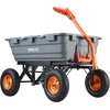 image:imageVEVOR 10 CuFt 1200LBS Poly Garden Cart Dump Wagon Heavy Duty Wheelbarrow with Convertible Handle and 13 Flat Free Tires Outdoor Yard Wagon ATV Trailer Dump Cart Tow Behind for Lawn Mower TractorGray