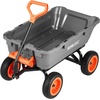 image:imageVEVOR 10 CuFt 1200LBS Poly Garden Cart Dump Wagon Heavy Duty Wheelbarrow with Convertible Handle and 13 Flat Free Tires Outdoor Yard Wagon ATV Trailer Dump Cart Tow Behind for Lawn Mower TractorGrey01
