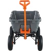 image:imageVEVOR 10 CuFt 1200LBS Poly Garden Cart Dump Wagon Heavy Duty Wheelbarrow with Convertible Handle and 13 Flat Free Tires Outdoor Yard Wagon ATV Trailer Dump Cart Tow Behind for Lawn Mower TractorGray