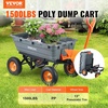 image:imageVEVOR 10 CuFt 1200LBS Poly Garden Cart Dump Wagon Heavy Duty Wheelbarrow with Convertible Handle and 13 Flat Free Tires Outdoor Yard Wagon ATV Trailer Dump Cart Tow Behind for Lawn Mower TractorGray