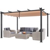 image:imageVEVOR 10x13 Outdoor Retractable Pergola with Canopy Aluminum Pergola with Retractable Canopy Modern StyleSun Shadefor Patios Gardens Decks Backyards BeigeBeige