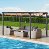 image:imageVEVOR 10x13 Outdoor Retractable Pergola with Canopy Aluminum Pergola with Retractable Canopy Modern StyleSun Shadefor Patios Gardens Decks Backyards BeigeBeige