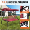 image:imageVEVOR 2 in 1 Outdoor Porch Swing for Adults 3Seat Patio Swing Chair with Adjustable Canopy amp Cushions for Backyard Garden Poolside BurgundyBurgundy