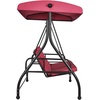 image:imageVEVOR 2 in 1 Outdoor Porch Swing for Adults 3Seat Patio Swing Chair with Adjustable Canopy amp Cushions for Backyard Garden Poolside BurgundyBurgundy