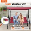 image:imageVEVOR 2 in 1 Outdoor Porch Swing for Adults 3Seat Patio Swing Chair with Adjustable Canopy amp Cushions for Backyard Garden Poolside BurgundyBurgundy
