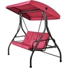 image:imageVEVOR 2 in 1 Outdoor Porch Swing for Adults 3Seat Patio Swing Chair with Adjustable Canopy amp Cushions for Backyard Garden Poolside BurgundyBurgundy