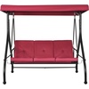 image:imageVEVOR 2 in 1 Outdoor Porch Swing for Adults 3Seat Patio Swing Chair with Adjustable Canopy amp Cushions for Backyard Garden Poolside BurgundyBurgundy