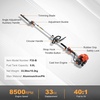 image:imageVEVOR 33CC 5in1 MultiFunctional Trimming Tools Gas Hedge Trimmer Weed Eater String Trimmer Brush Cutter Edger Pole Saw Chainsaw Pruner with Extension Pole33cc