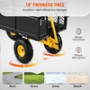 image:imageVEVOR 500 LBS Steel Garden Cart with Work Seat Heavy Duty Garden Wagon Cart on Wheels Outdoor Metal Utility Yard Wagon Gardening Stool with 10inch Flat Free Tires Tool Tray amp Adjustable HandleBlackyellow01