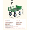image:imageVEVOR 500 LBS Steel Garden Cart with Work Seat Heavy Duty Garden Wagon Cart on Wheels Outdoor Metal Utility Yard Wagon Gardening Stool with 10inch Flat Free Tires Tool Tray amp Adjustable HandleGreen