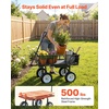 image:imageVEVOR 500 LBS Steel Garden Cart with Work Seat Heavy Duty Garden Wagon Cart on Wheels Outdoor Metal Utility Yard Wagon Gardening Stool with 10inch Flat Free Tires Tool Tray amp Adjustable HandleBlack