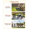 image:imageVEVOR 500 LBS Steel Garden Cart with Work Seat Heavy Duty Garden Wagon Cart on Wheels Outdoor Metal Utility Yard Wagon Gardening Stool with 10inch Flat Free Tires Tool Tray amp Adjustable HandleBlack