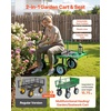 image:imageVEVOR 500 LBS Steel Garden Cart with Work Seat Heavy Duty Garden Wagon Cart on Wheels Outdoor Metal Utility Yard Wagon Gardening Stool with 10inch Flat Free Tires Tool Tray amp Adjustable HandleGreen