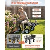image:imageVEVOR 500 LBS Steel Garden Cart with Work Seat Heavy Duty Garden Wagon Cart on Wheels Outdoor Metal Utility Yard Wagon Gardening Stool with 10inch Flat Free Tires Tool Tray amp Adjustable HandleBlack