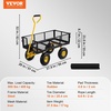 image:imageVEVOR 500 LBS Steel Garden Cart with Work Seat Heavy Duty Garden Wagon Cart on Wheels Outdoor Metal Utility Yard Wagon Gardening Stool with 10inch Flat Free Tires Tool Tray amp Adjustable HandleBlackyellow01