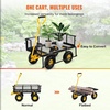 image:imageVEVOR 500 LBS Steel Garden Cart with Work Seat Heavy Duty Garden Wagon Cart on Wheels Outdoor Metal Utility Yard Wagon Gardening Stool with 10inch Flat Free Tires Tool Tray amp Adjustable HandleBlackyellow01