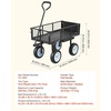 image:imageVEVOR 500 LBS Steel Garden Cart with Work Seat Heavy Duty Garden Wagon Cart on Wheels Outdoor Metal Utility Yard Wagon Gardening Stool with 10inch Flat Free Tires Tool Tray amp Adjustable HandleBlack