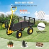 image:imageVEVOR 500 LBS Steel Garden Cart with Work Seat Heavy Duty Garden Wagon Cart on Wheels Outdoor Metal Utility Yard Wagon Gardening Stool with 10inch Flat Free Tires Tool Tray amp Adjustable HandleBlackyellow01