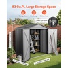 image:imageVEVOR 6 x 4 FT Metal Garden Shed Outdoor Storage Shed with Lockable Doors amp 4 Louver Vents Peak Roof Metal Sheds Outdoors Storage Storaged Sheds Clearance for Backyard Garden Patio Bike Gray