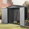 image:imageVEVOR 6 x 4 FT Metal Garden Shed Outdoor Storage Shed with Lockable Doors amp 4 Louver Vents Peak Roof Metal Sheds Outdoors Storage Storaged Sheds Clearance for Backyard Garden Patio Bike Gray