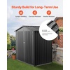 image:imageVEVOR 6 x 4 FT Metal Garden Shed Outdoor Storage Shed with Lockable Doors amp 4 Louver Vents Peak Roof Metal Sheds Outdoors Storage Storaged Sheds Clearance for Backyard Garden Patio Bike Gray