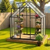 image:imageVEVOR 6 x 4 FT Polycarbonate Greenhouse Heavy Duty Outdoor Green House with Adjustable Vent amp PushPull Lockable Door Quick Setup Aluminum Frame Walkin Greenhouse Sunroom for Outside Garden Lawn64 Ft